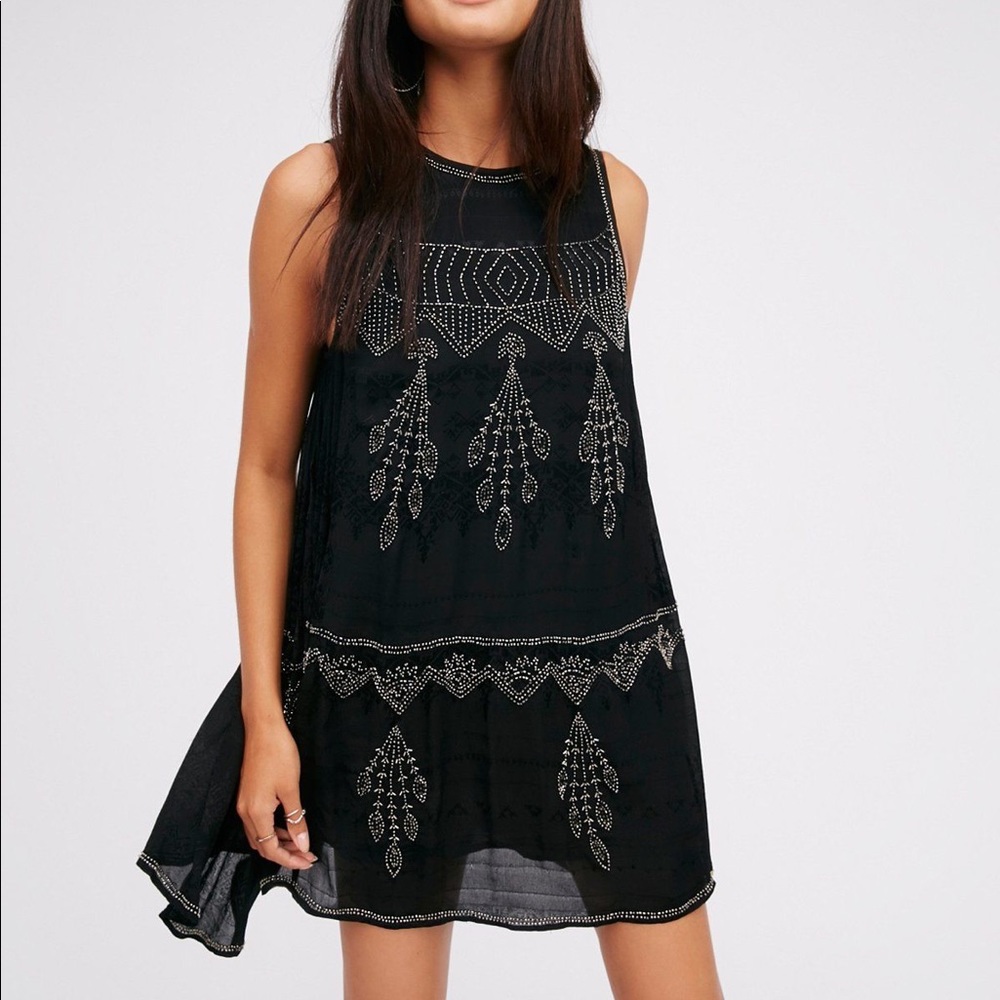 Free People Delilah Beaded Mini Dress Size S